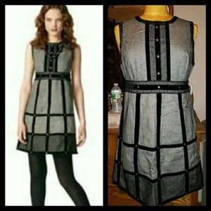 Anna Sui x Target Gossip Grrl paneled Herringbone dress retro vtg insp